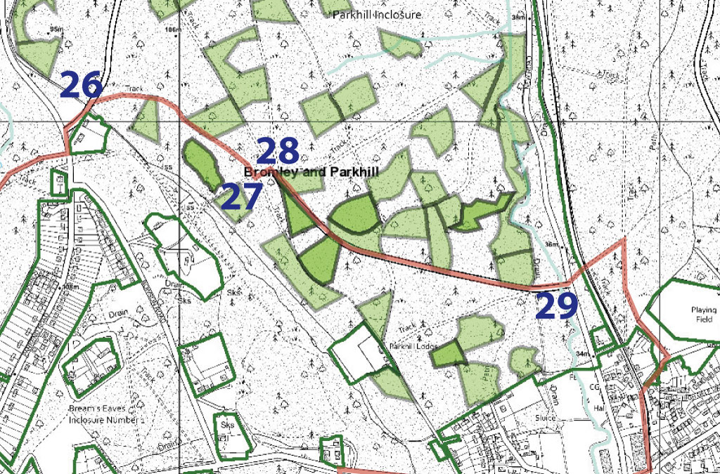 A map showing Forestry work in Parkhill in 2021/2022