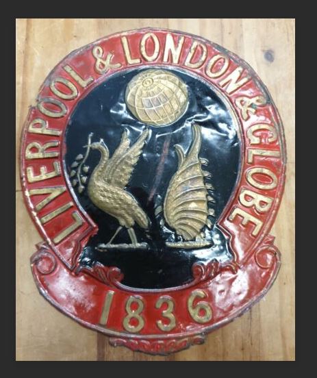 A plate for Liverpool & London & Globe insurance