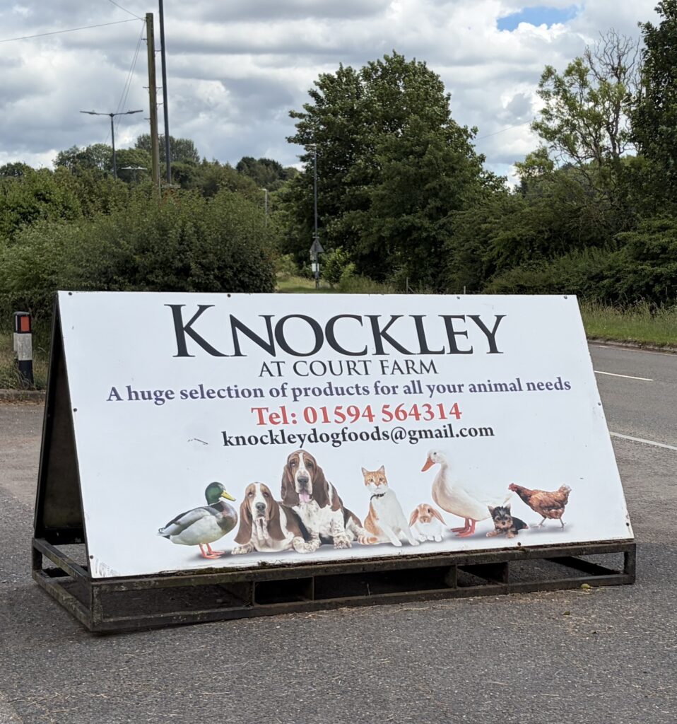 A photo of the Knockley roadside sign.